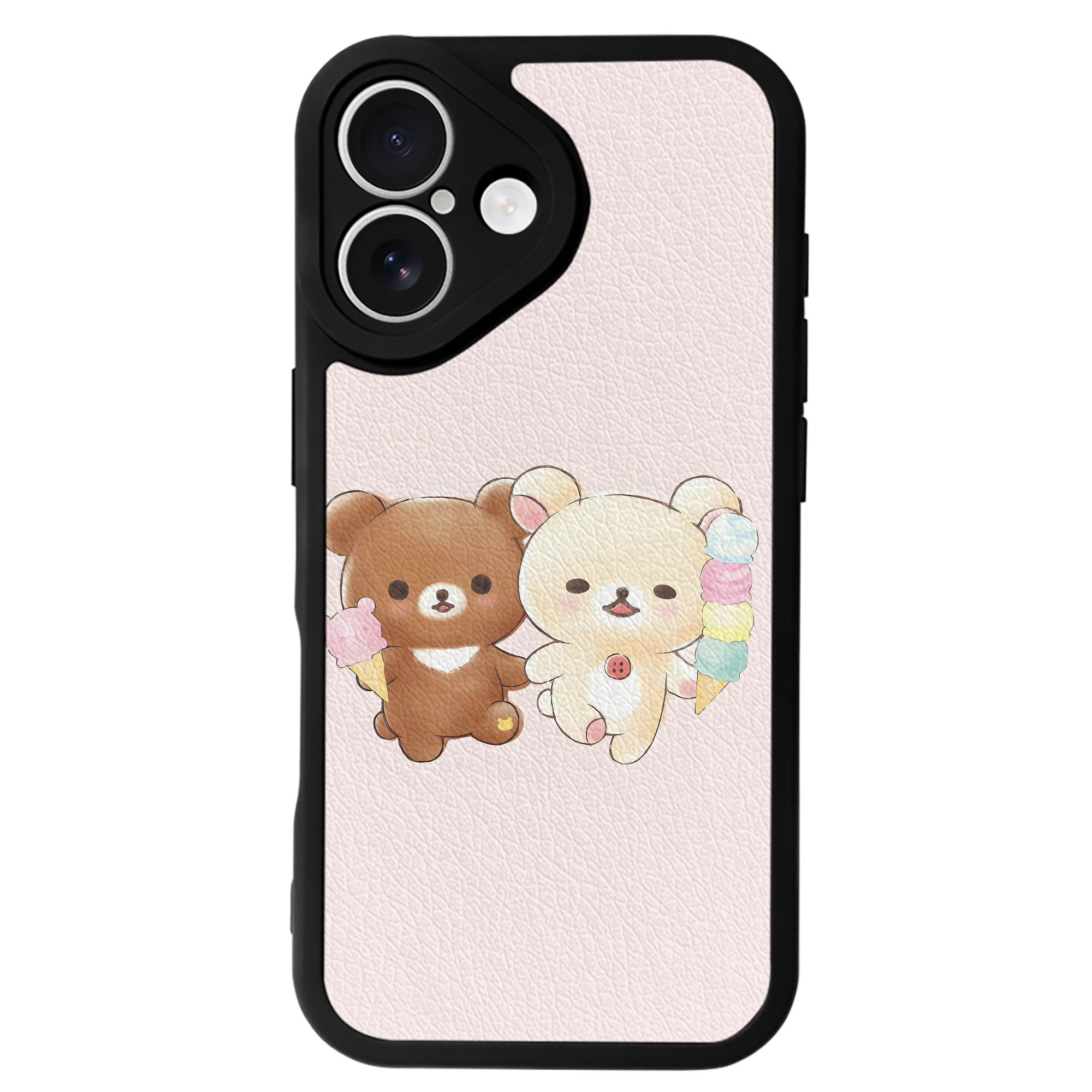 （画像用） リラックマ リラックマ キイロイトリ Rilakkuma Korilakkuma Kiiroitori 【iPhone 16シリーズ対応】シリコンスマホケース（レザー調） 材質：シリコン